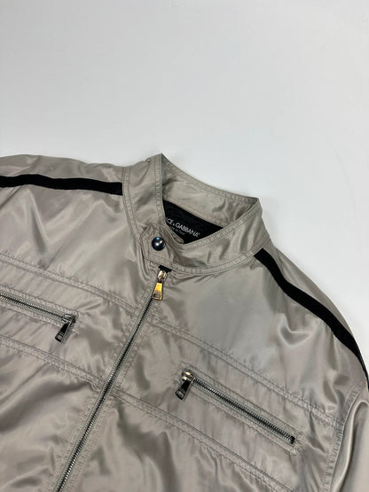 Dolce & Gabbana 00s Nylon Grey Shiny Silver Jacket