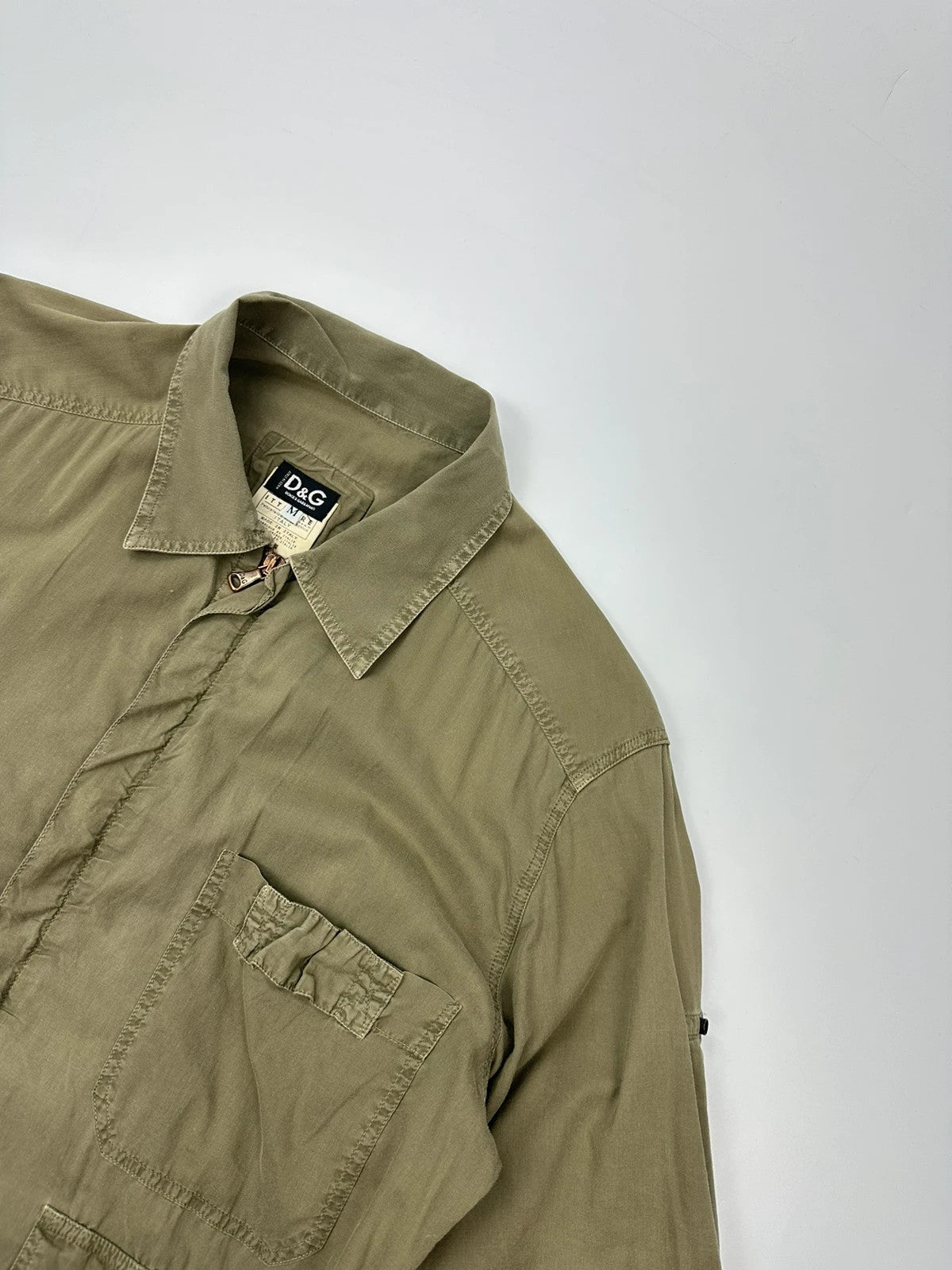 Dolce & Gabbana SS2004 Combat Mesh Cargo Pockets Khaki Shirt
