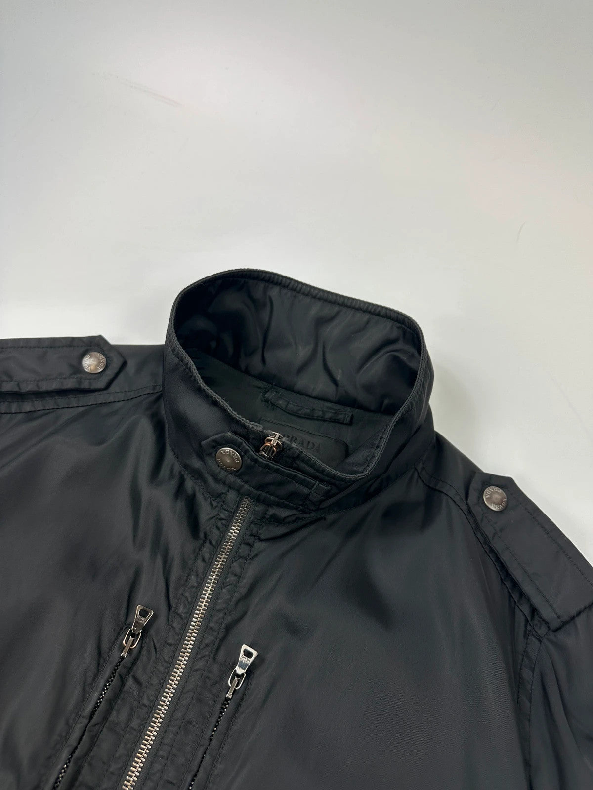 Prada Milano FW2009 Black Military Light Nylon Bomber Jacket