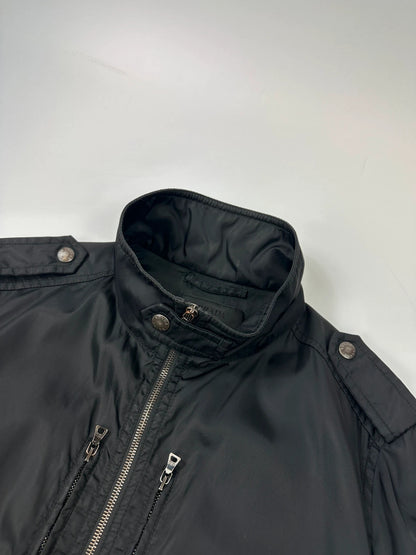 Prada Milano FW2009 Black Military Light Nylon Bomber Jacket