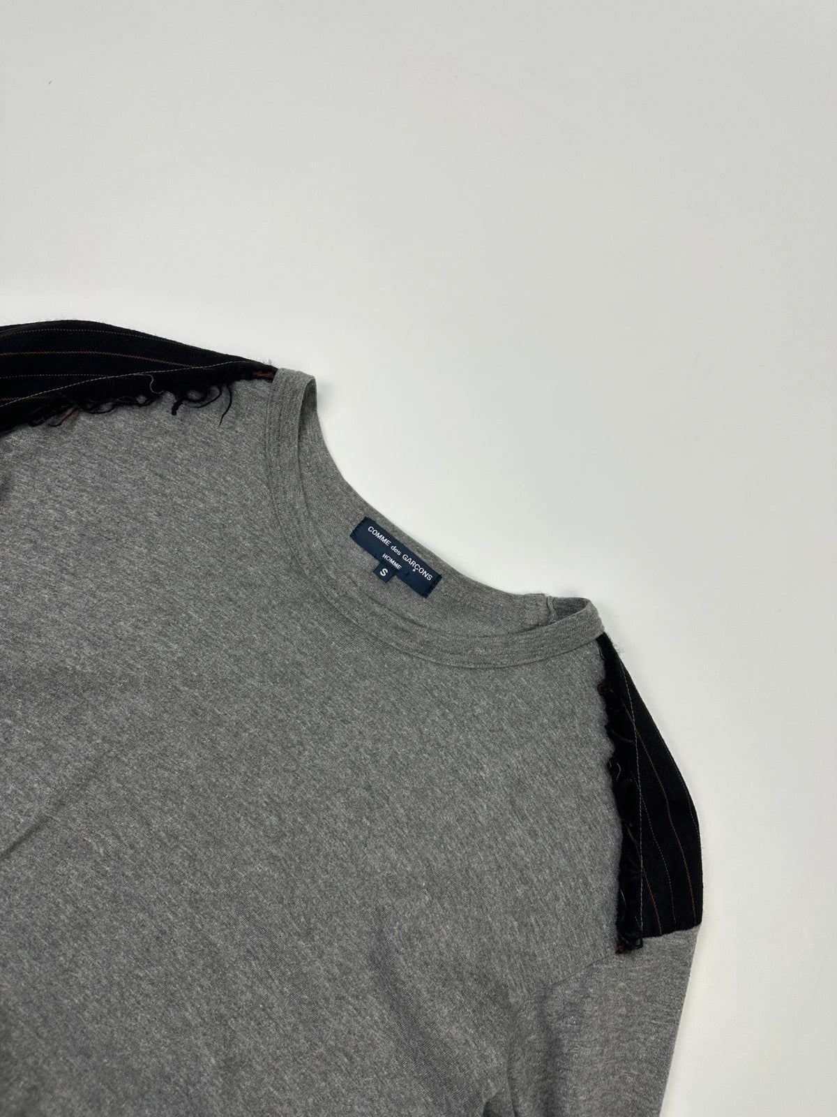 Comme Des Garçons HommenAD2007 Grey Tartan Cotton & Wool Longsleeves Tee