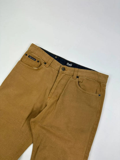 Dolce Gabbana 00’s Plaque Beige Brown Pants