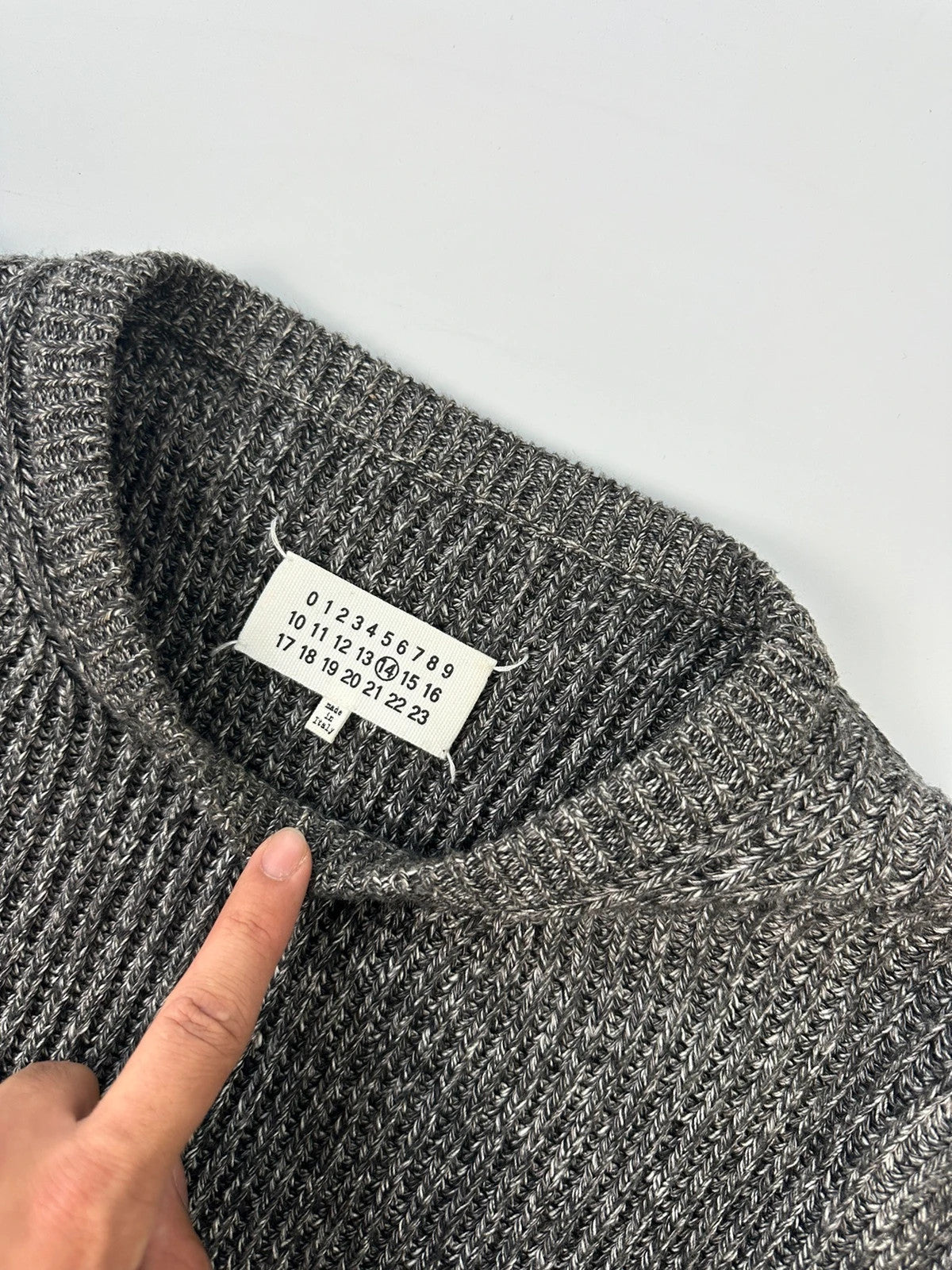 Maison Margiela FW2017 Line 14 Grey Knit Sweater Zip Sleeves