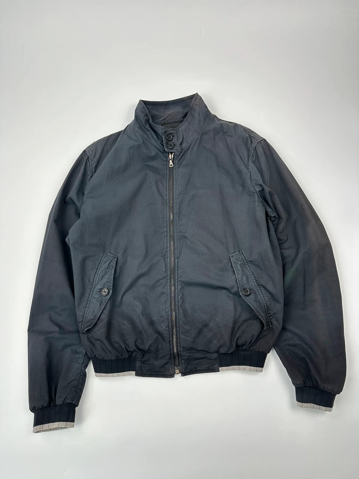 Prada Milano SS2007 Navy Blue Cotton Light Bomber Jacket