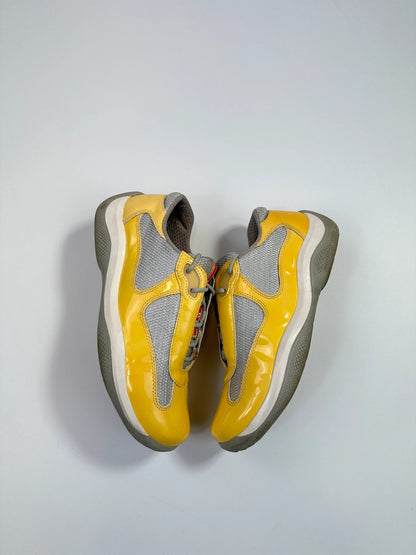 Prada Sport 00’s America’s Cup Yellow Patent Leather Sneakers Shoes