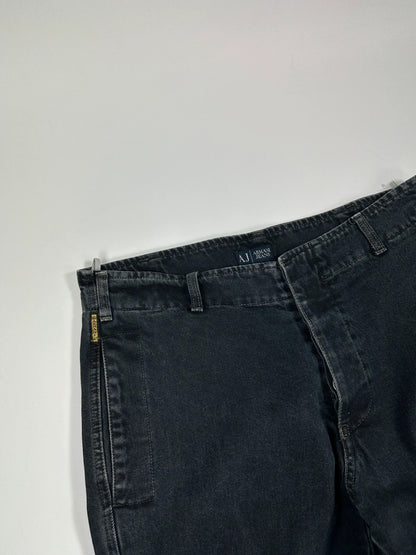 Armani Jeans Early 00’s Black Indigo Carpenter Wide Legs Pants