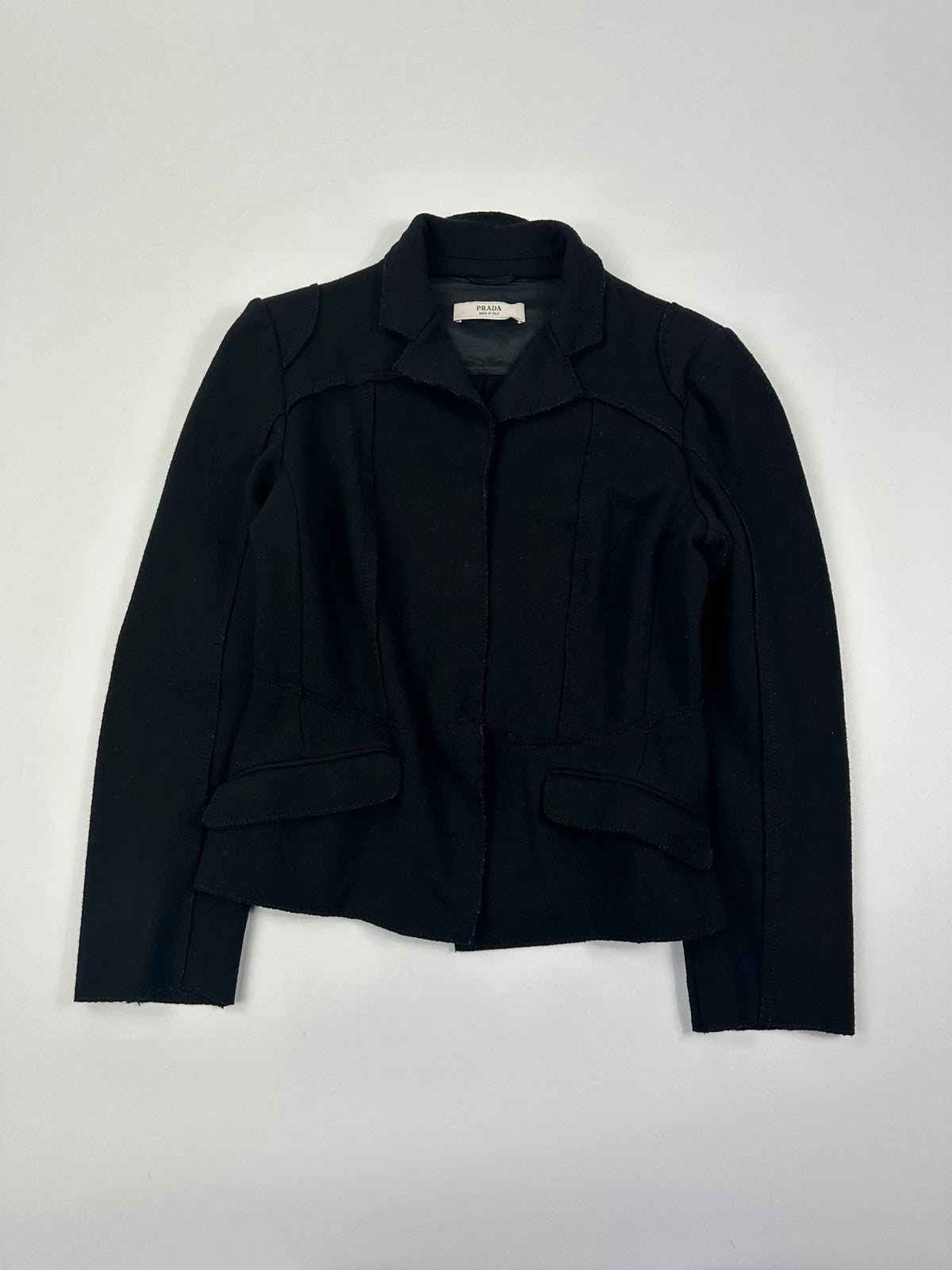 Prada Milano SS2007 Wool Black Blazer Jacket Casual