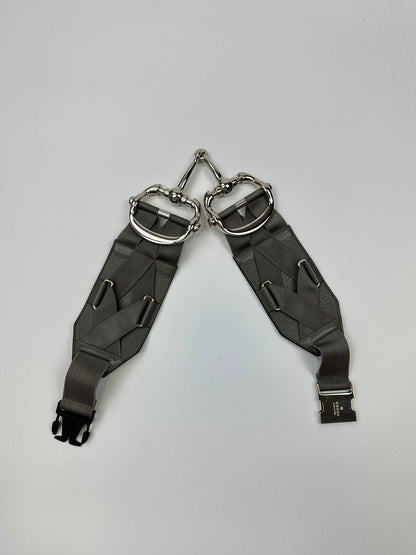 Gucci Rare HorseBit Grey Leather Belt