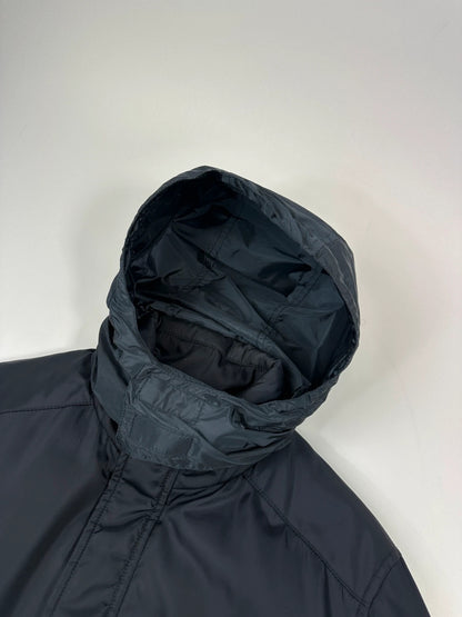 Prada Milano FW2019 Navy Blue Nylon Padded Hooded Jacket