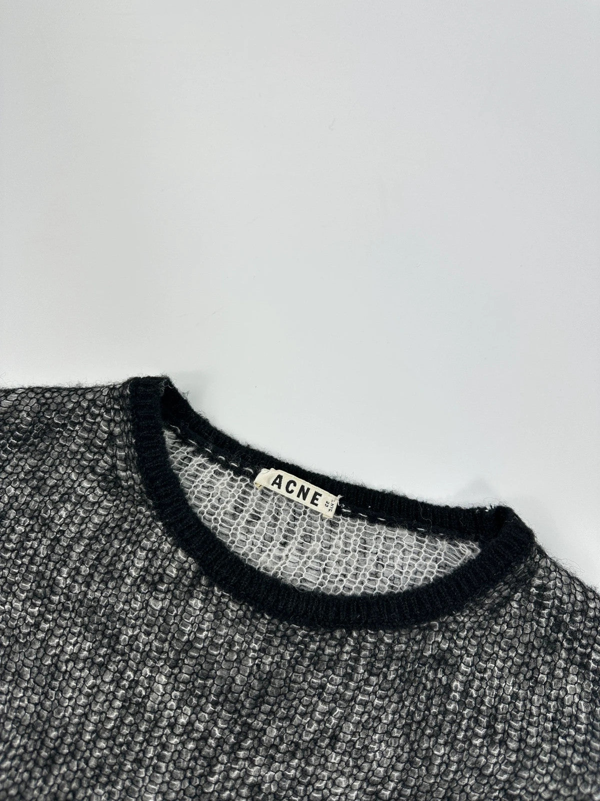 Acne Studio 00’s Black & White Mesh Cashmere & Wool Knit Sweater