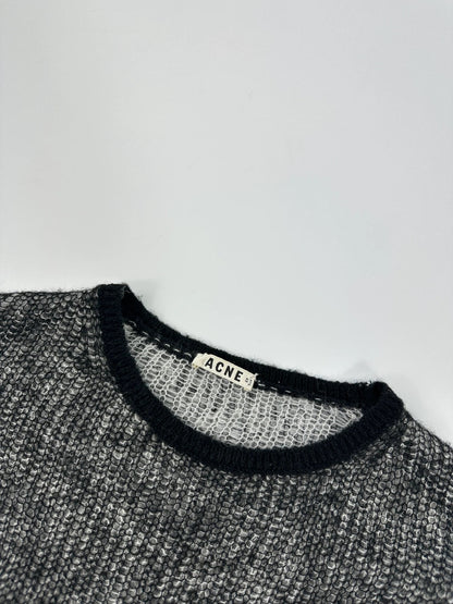 Acne Studio 00’s Black & White Mesh Cashmere & Wool Knit Sweater