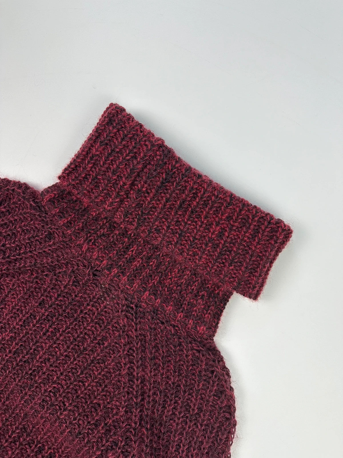 Junya Watanabe CDG AD2011 Purple Burgundy Wool Mohair Turtle Neck Knit Sweater