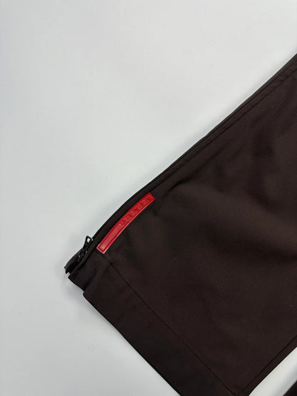 Prada Sport FW2002 Brown Flared Zip Pants