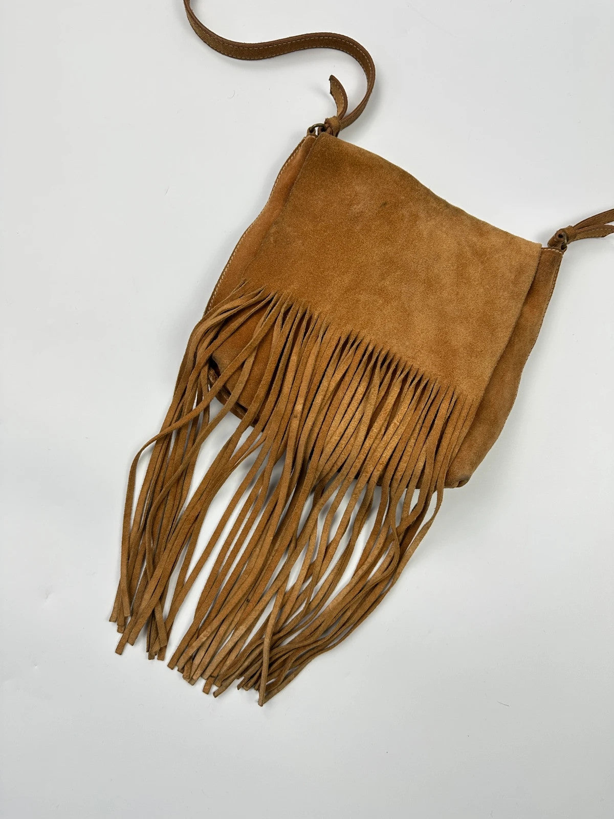 Miu Miu Early 90’s Suede Leather Fringes Cross Body Bag