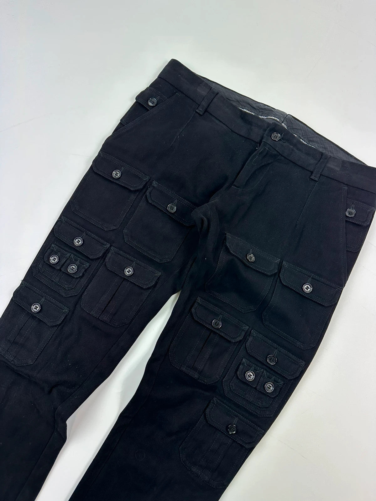 Dolce Gabbana FW2004 Multi Pocket Black Navy Pants
