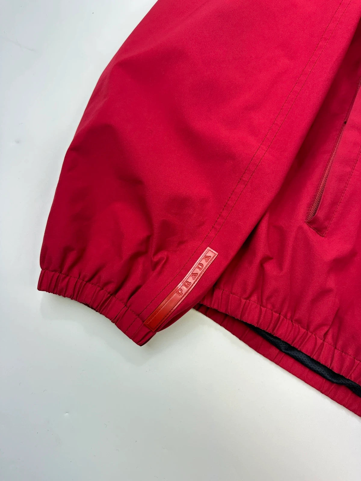 Prada Sport SS2000 Red Rose Nylon Windbreaker Nylon Bomber Jacket