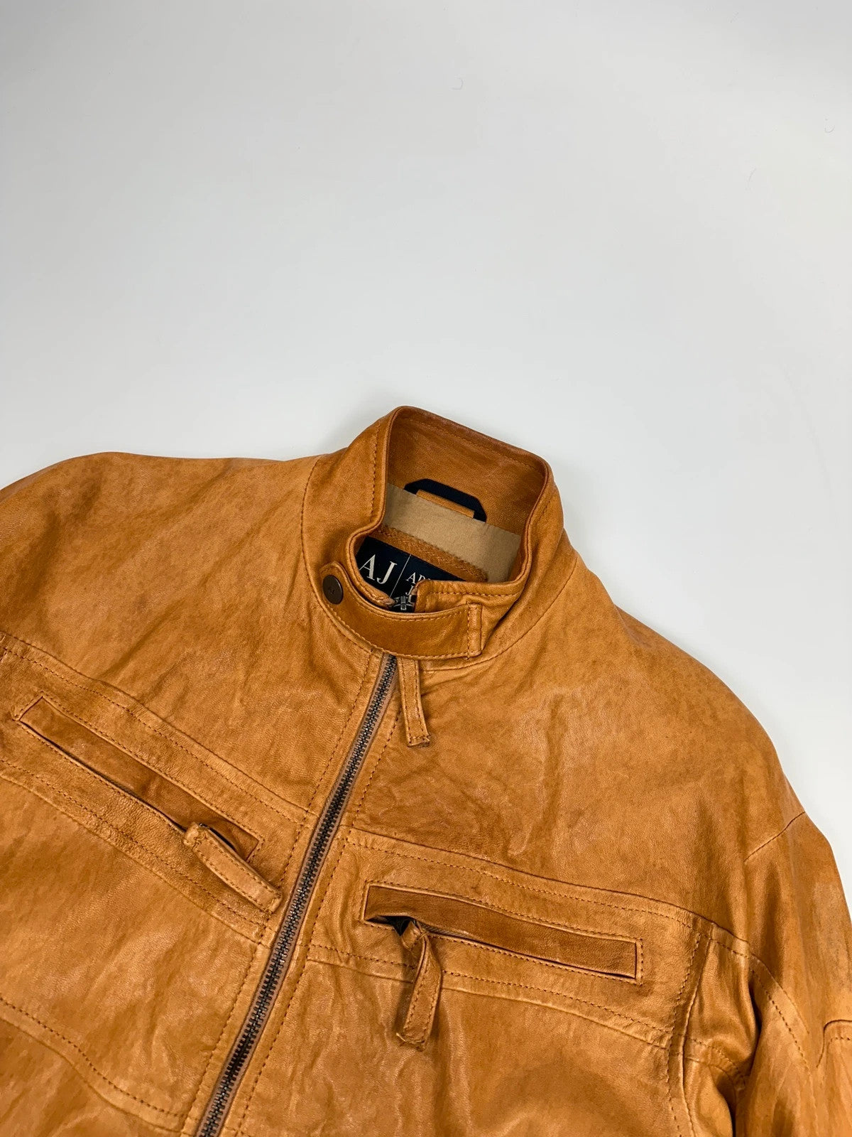 Armani Jeans 00’s Camel Leather Jacket