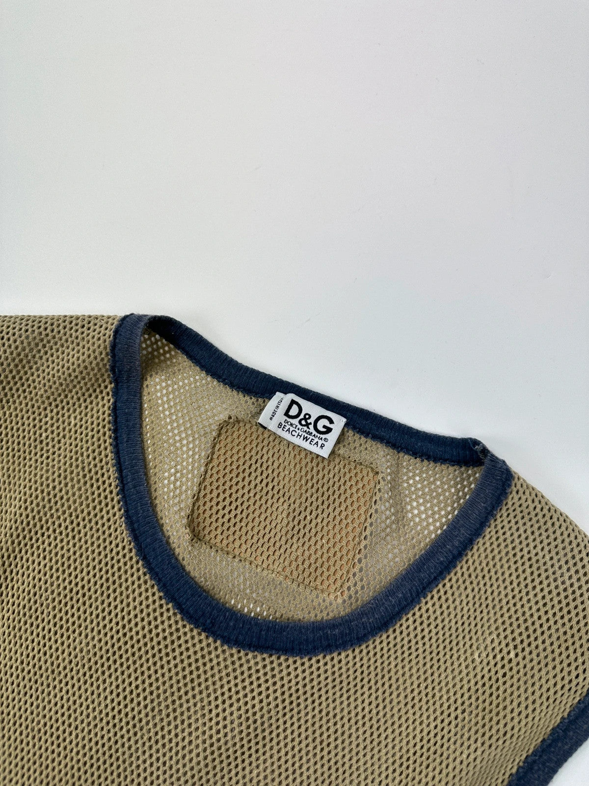 Dolce & Gabbana SS2003 Khaki Cargo Pocket Mesh Tank Top