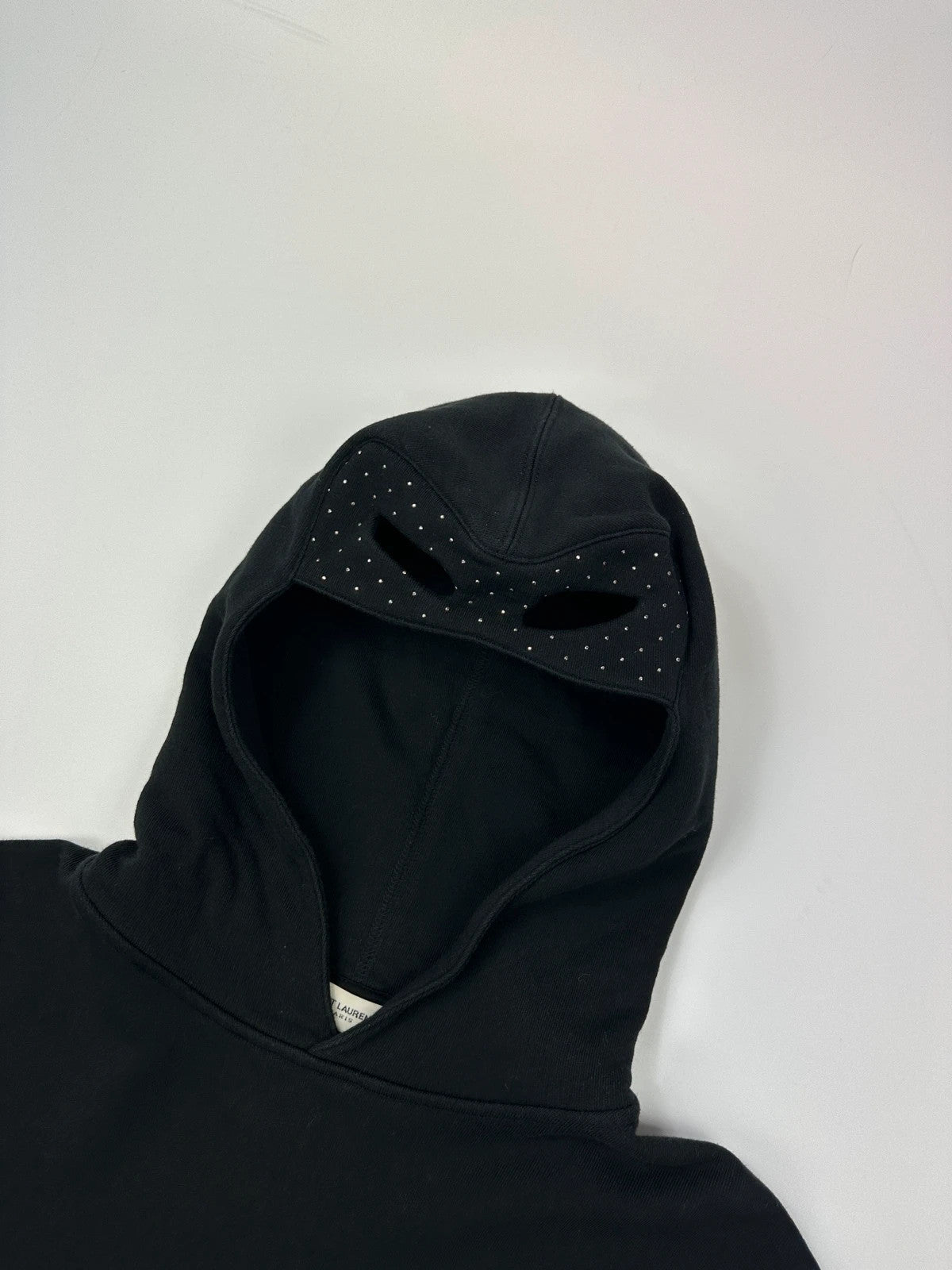 Saint Laurent 2018 Studded Strass Cat Eyes Black Hoodie