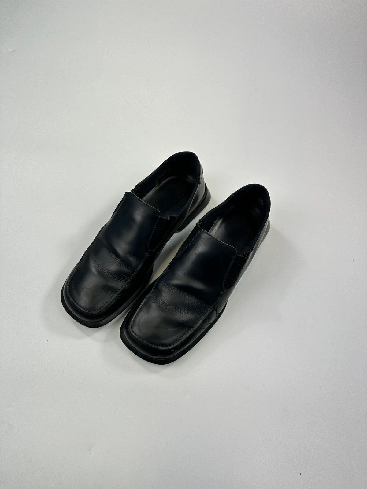 Prada Milano FW1999 Black Leather Square Toe Loafer  Dress Shoes