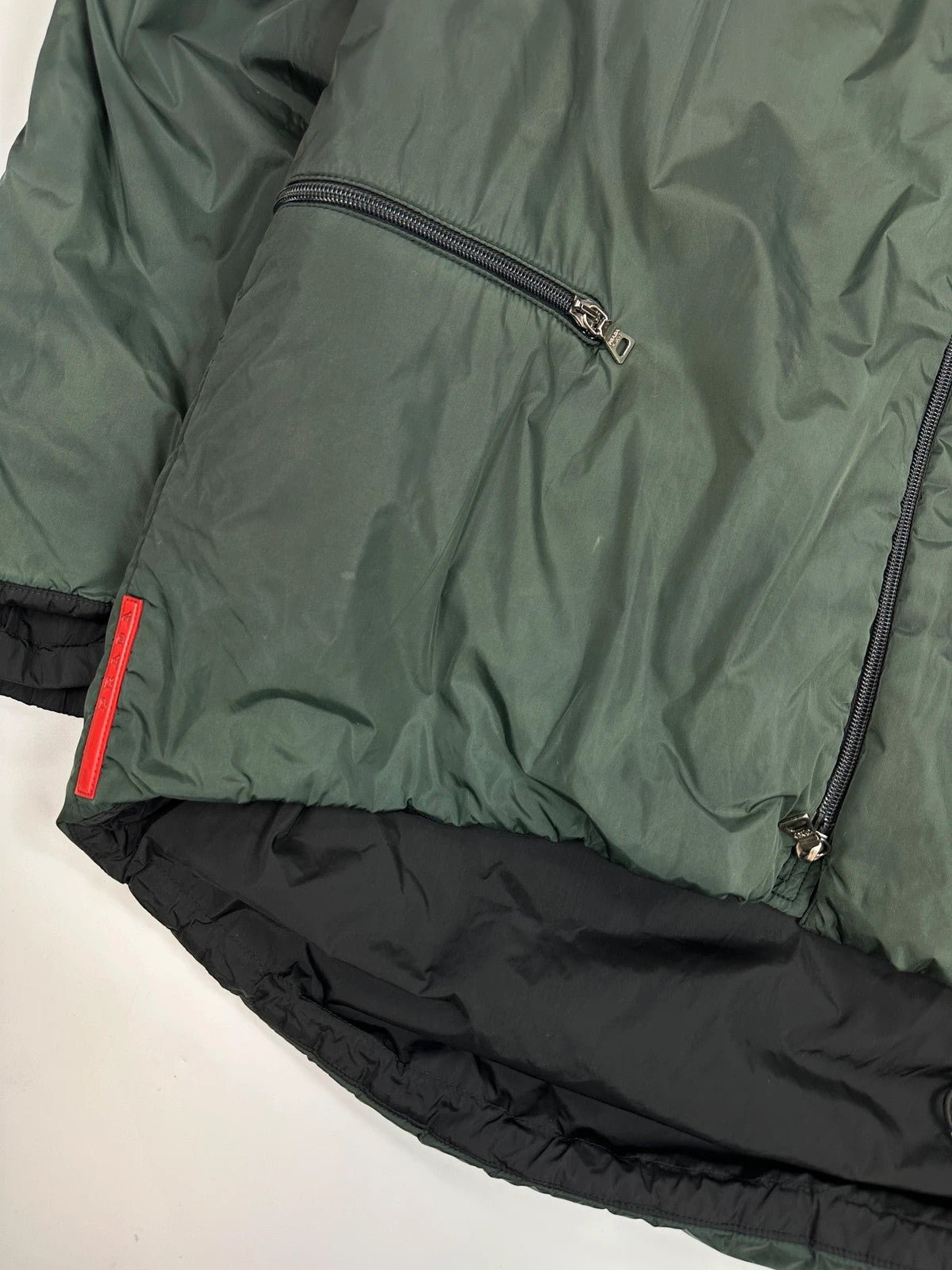 Prada Sport FW1999 Green 2In1 Technical Padded Hooded Jacket/Bag