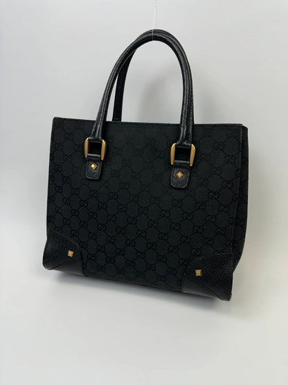 Gucci By Tom Ford Black GG Monogram Leather Handbag