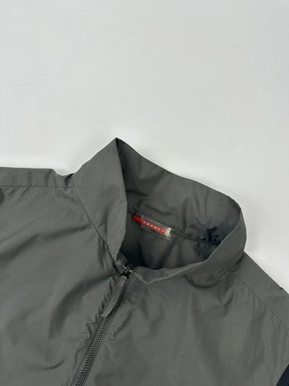 Prada Sport SS2000 Vest Sleeveless Gel Grey & Blue Mesh Back Nylon Jacket