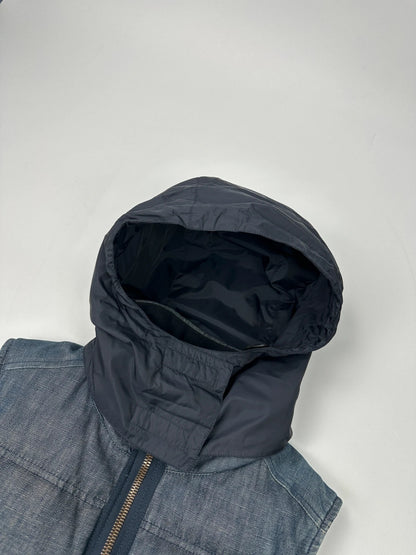 Prada Sport FW01 Denim Puffer Hooded Down Jacket