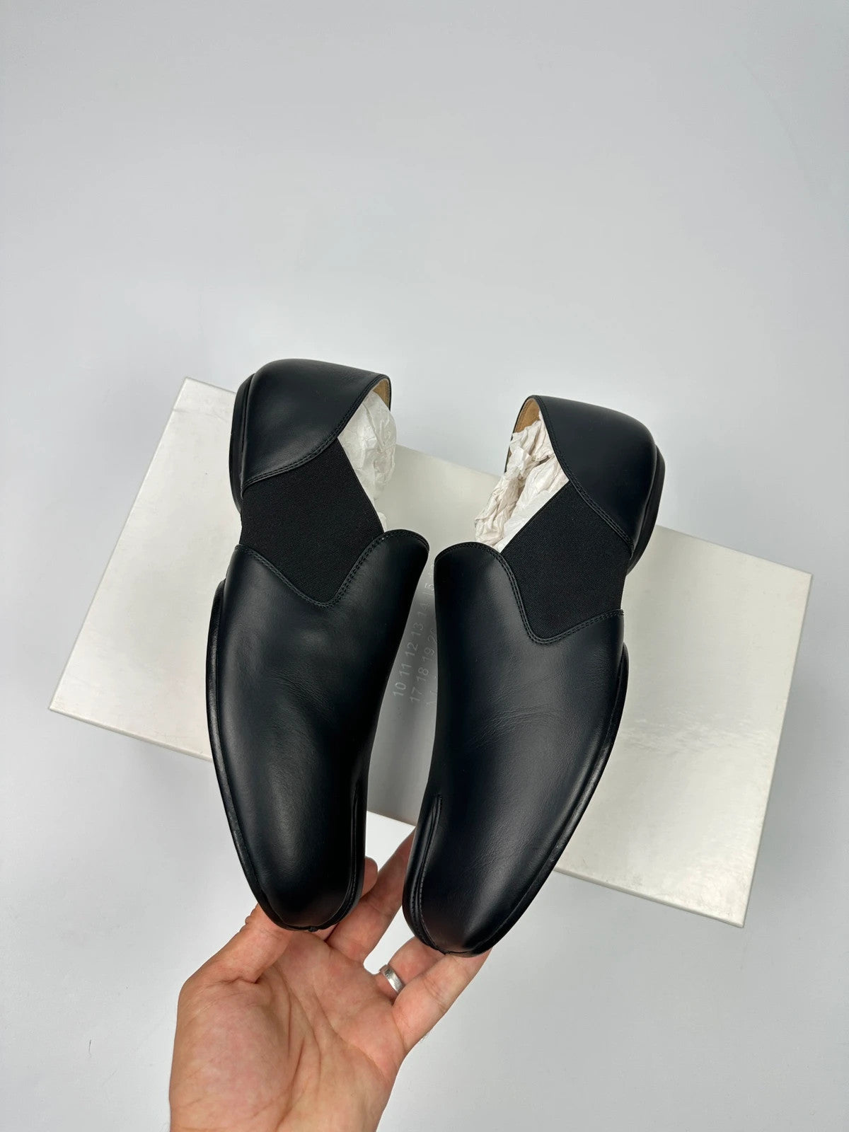 Margiela Tabi Mules Leather Black Dress Shoes