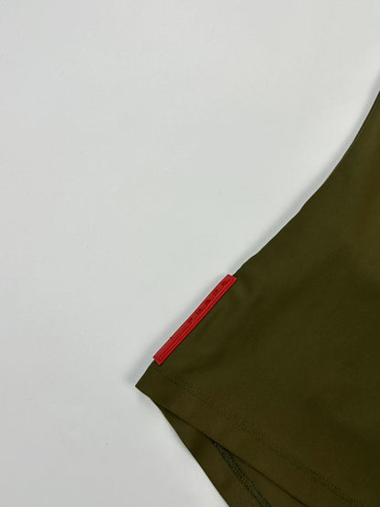 Prada Sport SS2006 Khaki Green Sporty Fitted Tee Nylon & Silk