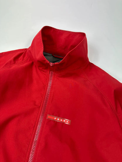 Prada Sport FW2014 Red Nylon Light Bomber Waterproof Jacket