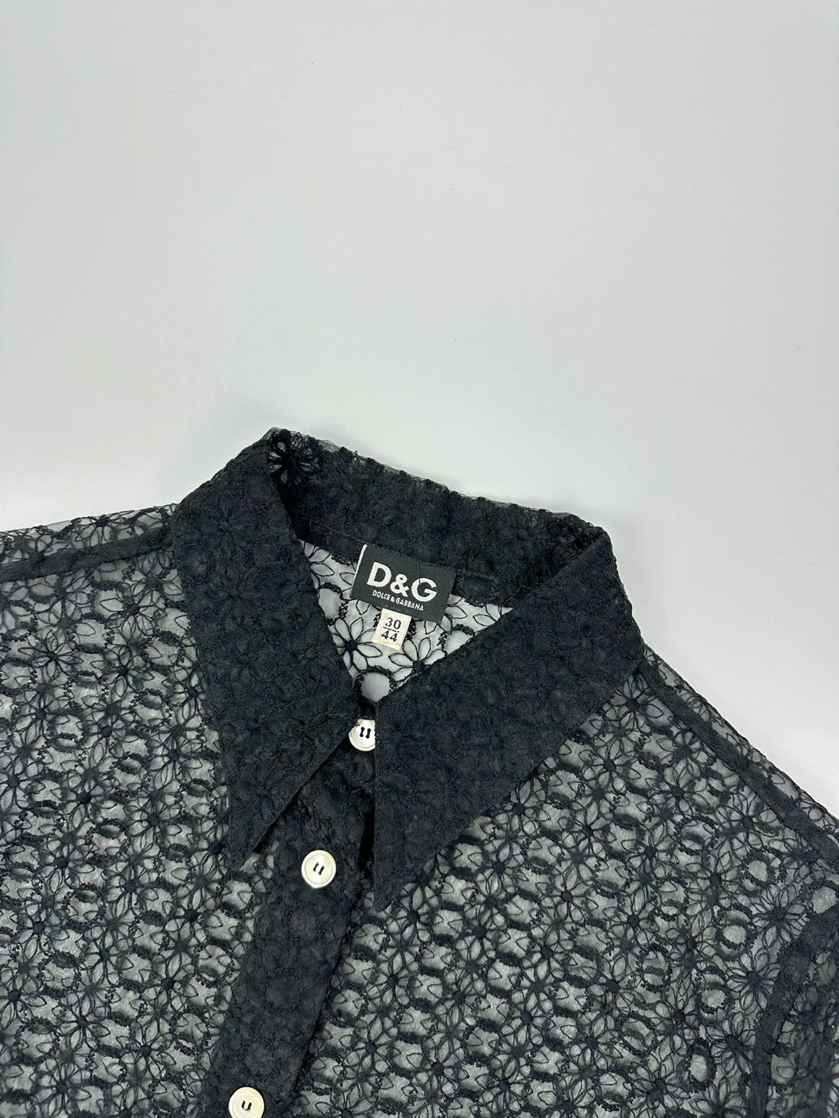 Dolce & Gabbana 00’s Laces Mesh See Trough Black Shirt