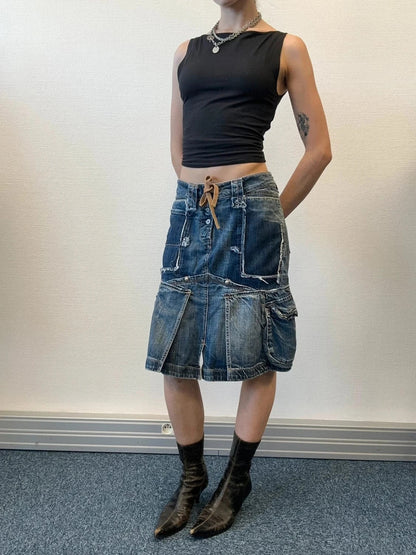 Marithé + Francois Girbaud SS2001 Denim Destroy Skirt
