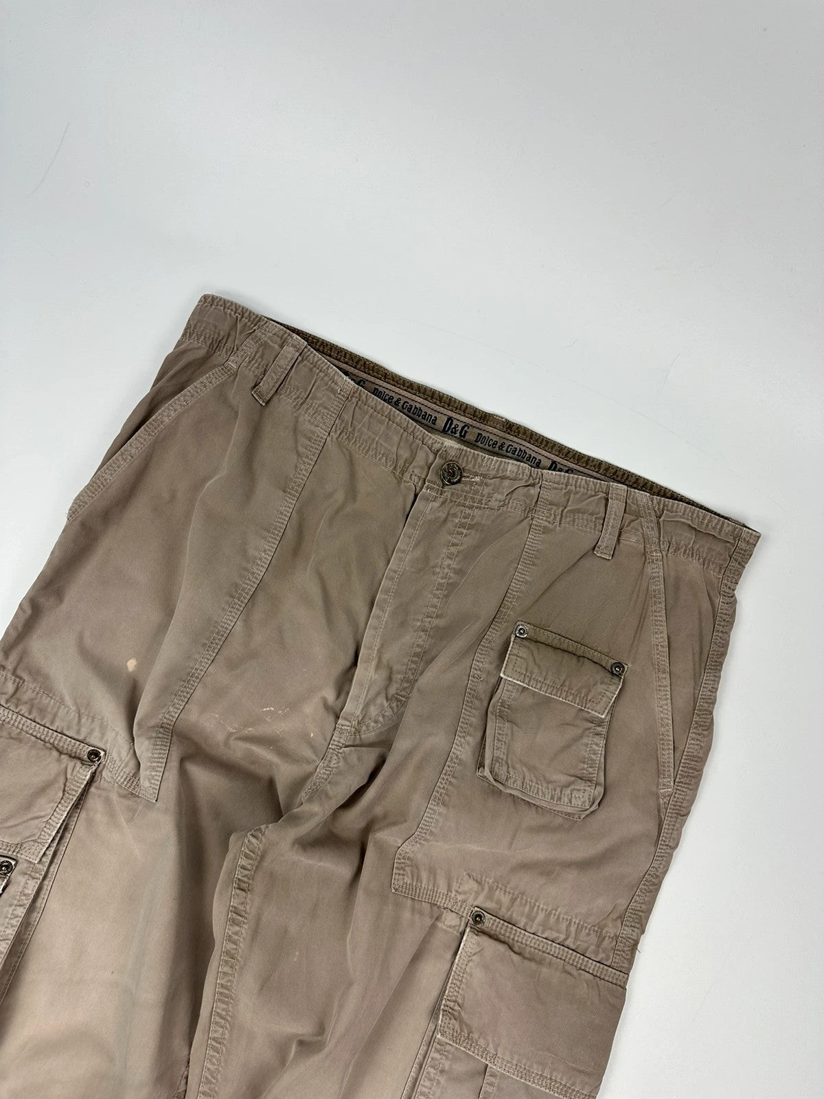 Dolce & Gabbana 00´s Multi Cargo Pockets Brown Light Parachute Pants