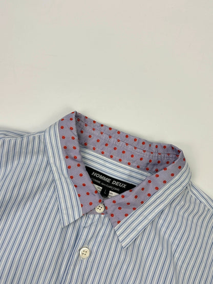 Comme Des Garçons Homme Deux AD2015 Bleu Stripes Longsleeves Shirt