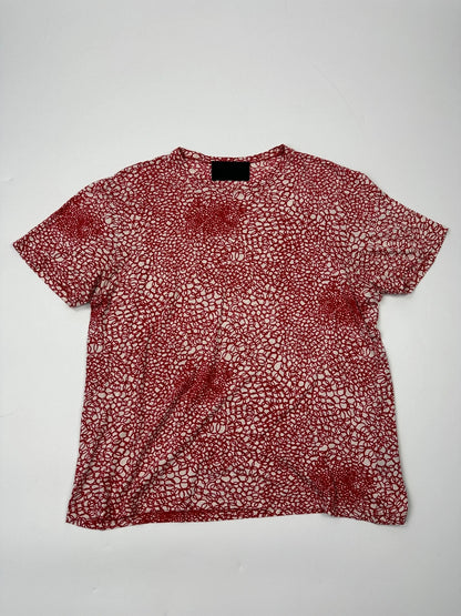 Prada Milano SS2000 Red & White Bubble Print Silk Tee