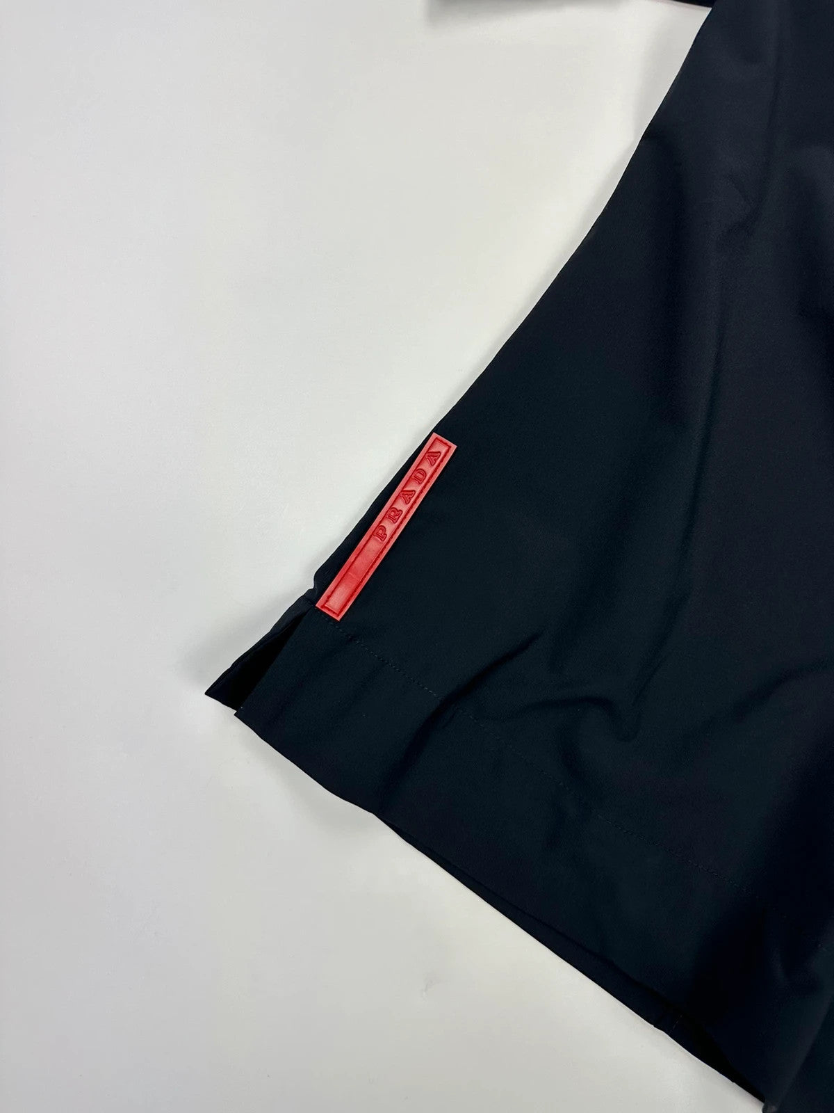 Prada Sport SS2000 V Neck Light Nylon Navy Blue Top Shirt