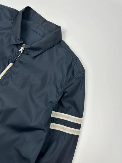 Prada Milano SS2009 Nylon Navy Blue White Stripes Shirt Jacket