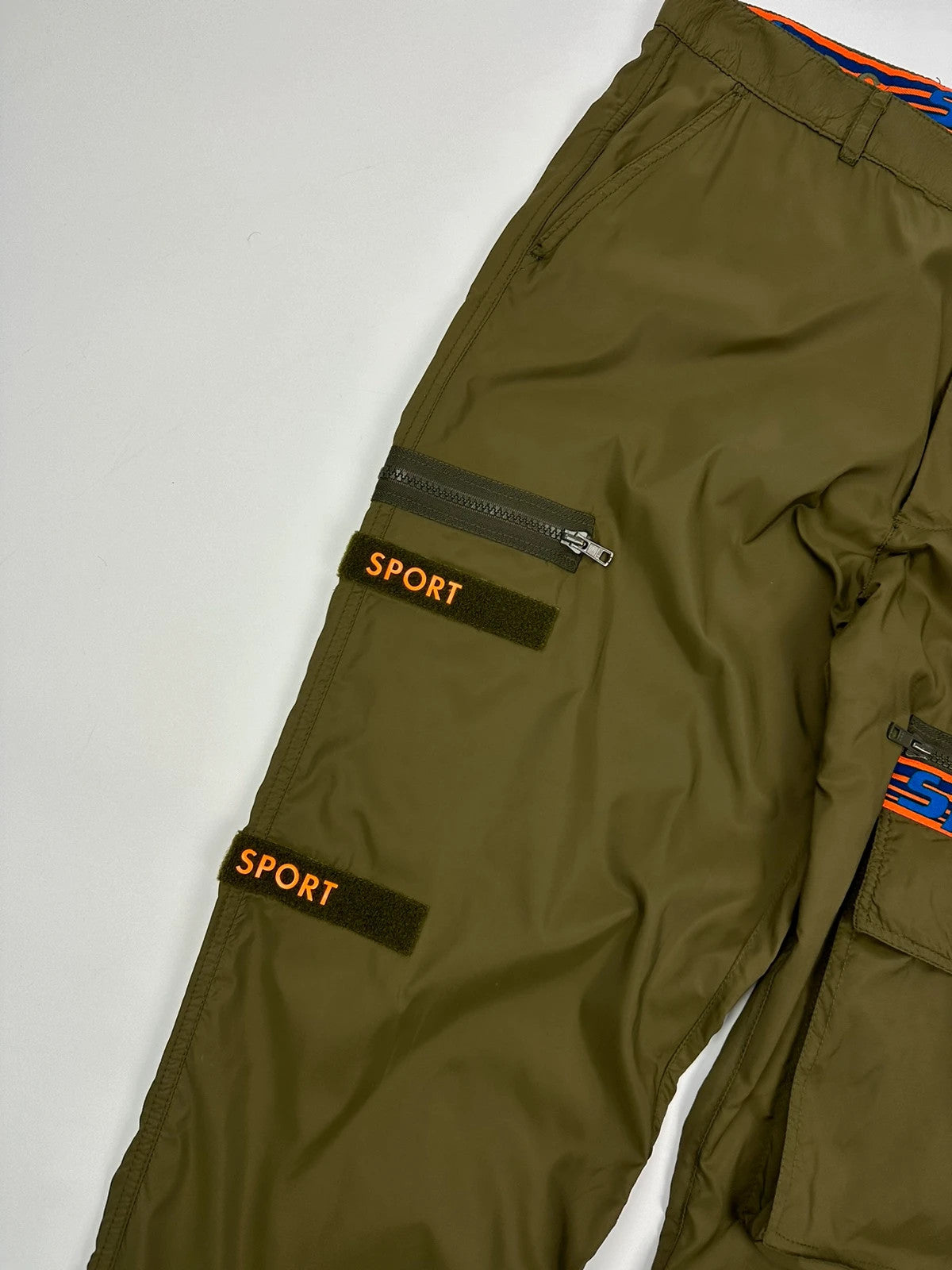 Dolce & Gabbana 00’s Army Khaki Green Nylon Cargo Pants