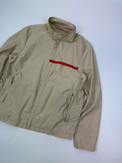 Prada Sport SS2000 Light Cream Nylon Jacket RedTab