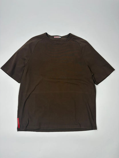 Prada Sport 00’s Brown Short Sleeve Tee Zip Pocket