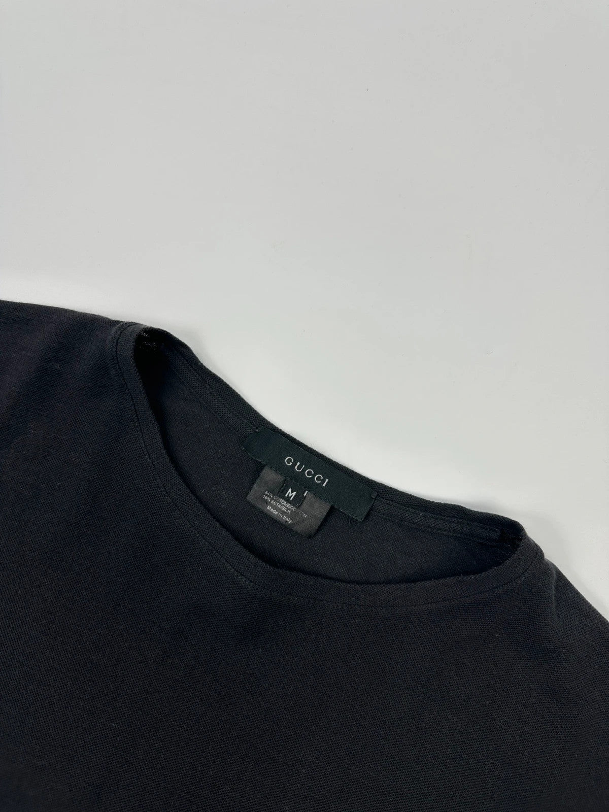 Gucci 00’s Black Silk & Cotton Boxy Short Sleeves Tee