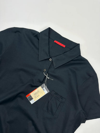 Prada Sport SS2008 Black Light Cotton Shirt Polo