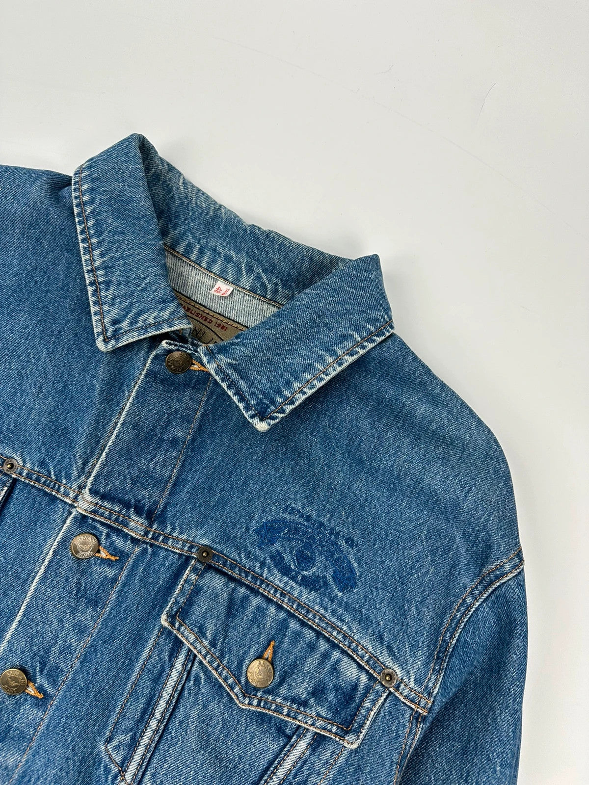 Armani Jeans 90’s Navy Blue Boxy Cut Denim Jacket