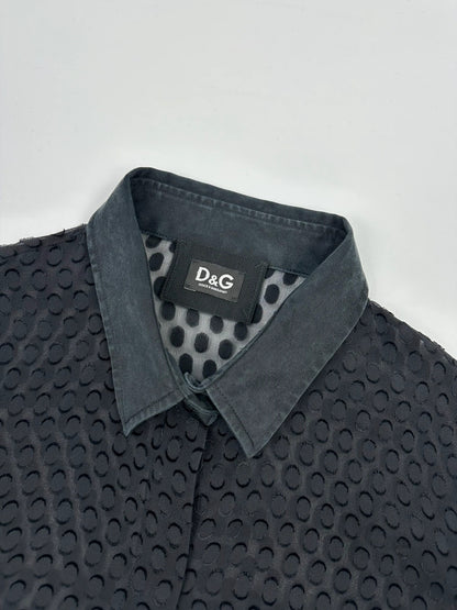 Dolce Gabbana 00’s Black Dotted Light Silk Shirt