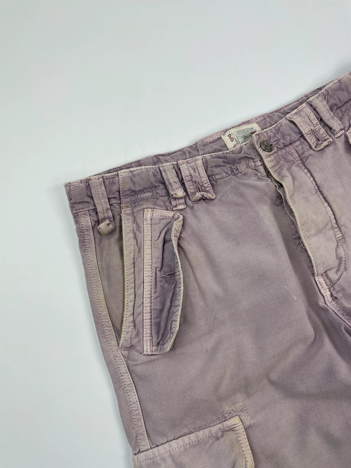 Dolce Gabbana FW2007 Military Cargo Multi Pocket Punk Faded Denim Short Jorts