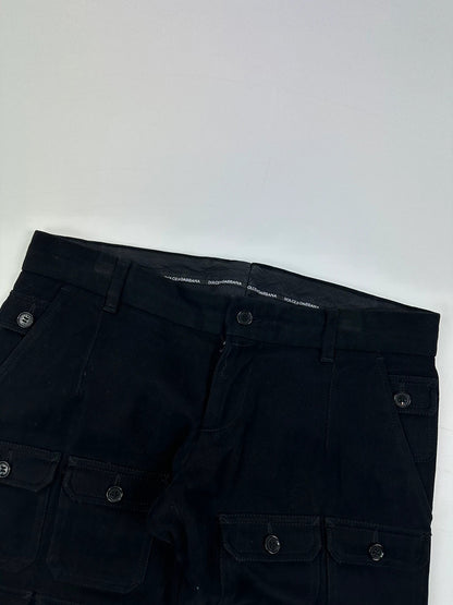 Dolce Gabbana FW2004 Multi Pocket Black Navy Pants