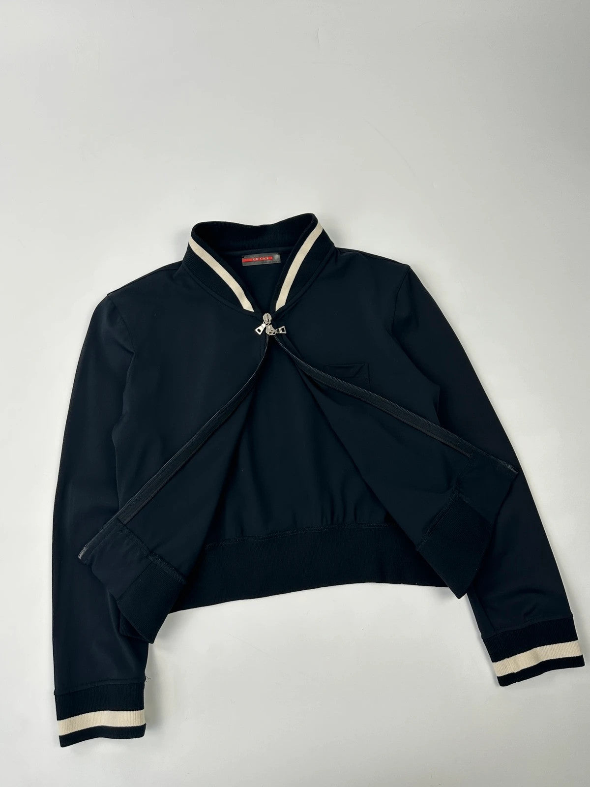 Prada Sport SS2003 Dark Navy Crop Track Jacket
