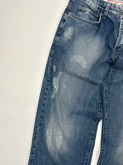 Dolce & Gabbana 00’s Double Waist Destroy Baggy Denim Pants