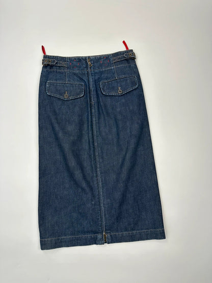 Prada Sport SS02 Indigo Denim Long Zip Skirt